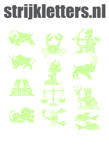 Vel Strijkletters Sterrenbeelden Glow in the Dark - afb. 1