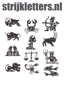 Vel Strijkletters Sterrenbeelden Glitter Black Glitter 458 - afb. 1