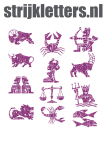 Vel Strijkletters Sterrenbeelden Glitter Lavender 428 - afb. 1