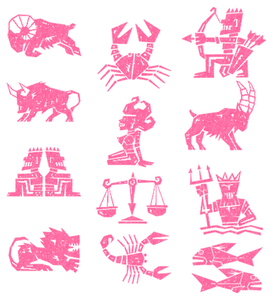 Vel Strijkletters Sterrenbeelden Glitter Neon Pink Glitter 448 - afb. 2