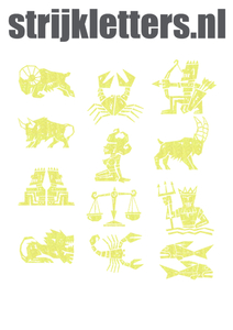 Vel Strijkletters Sterrenbeelden Glitter Neon Yellow Glitter 446 - afb. 1