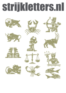 Vel Strijkletters Sterrenbeelden Glitter Champagne Glitter 490 - afb. 1