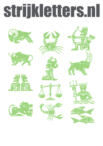 Vel Strijkletters Sterrenbeelden Glitter Neon Green Glitter 447 - afb. 1