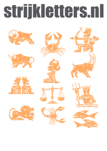 Vel Strijkletters Sterrenbeelden Glitter Neon Orange Glitter 449 - afb. 1