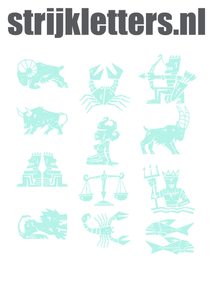 Vel Strijkletters Sterrenbeelden Glitter Neon Bleu Glitter 480 - afb. 1