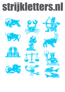 Vel Strijkletters Sterrenbeelden Glow in the Dark Blauw - afb. 1