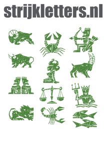 Vel Strijkletters Sterrenbeelden Glitter Light Green Glitter 483 - afb. 1