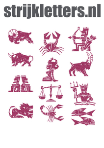 Vel Strijkletters Sterrenbeelden Glitter Pink Glitter 457 - afb. 1