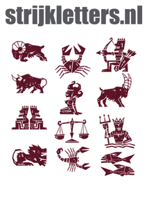 Vel Strijkletters Sterrenbeelden Glitter Burgundy  Glitter 422 - afb. 1