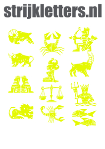 Vel Strijkletters Sterrenbeelden Glow in the Darg Geel - afb. 1