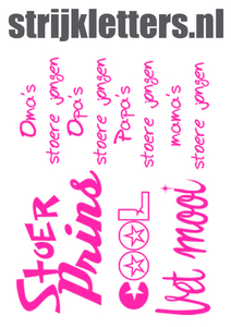 Vel Strijkletters Stoer Glow in the Dark Roze - afb. 1