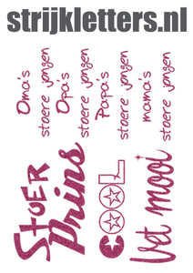 Vel Strijkletters Stoer Glitter Pink Glitter 457 - afb. 1