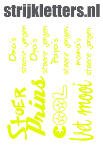 Vel Strijkletters Stoer Glow in the Darg Geel - afb. 1