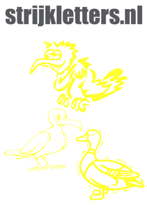 Vel Strijkletters Vogels Flex Neon Geel - afb. 1