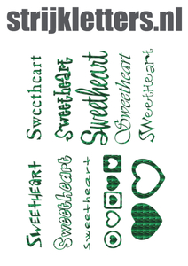 Vel Strijkletters Sweetheart Holografische Groen - afb. 1