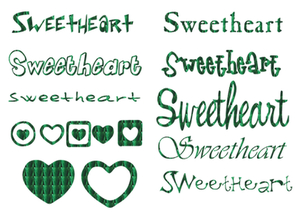 Vel Strijkletters Sweetheart Holografische Groen - afb. 2