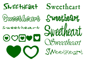 Vel Strijkletters Sweetheart Reflecterend Donker Groen - afb. 2