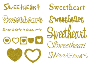 Vel Strijkletters Sweetheart Glitter Goud - afb. 2