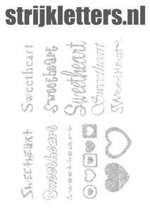 Vel Strijkletters Sweetheart Glitter Silver 450 - afb. 1