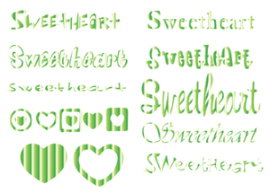 Vel Strijkletters Sweetheart Mirror Groen - afb. 2