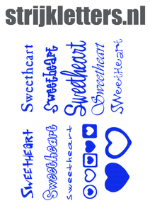 Vel Strijkletters Sweetheart Design Carbon Blauw - afb. 1