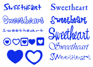 Vel Strijkletters Sweetheart Design Carbon Blauw - afb. 2