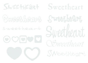 Vel Strijkletters Sweetheart Design Carbon Wit - afb. 2