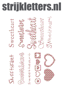 Vel Strijkletters Sweetheart Design Leger Roze - afb. 1