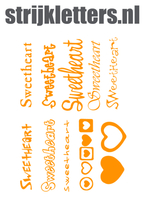 Vel Strijkletters Sweetheart Flex Neon Oranje