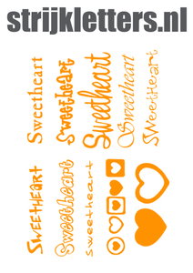 Vel Strijkletters Sweetheart Flex Neon Oranje - afb. 1