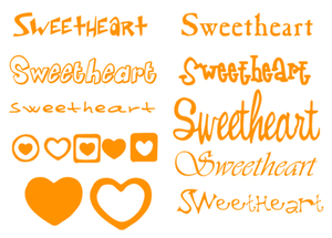 Vel Strijkletters Sweetheart Flex Neon Oranje - afb. 2