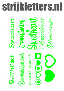 Vel Strijkletters Sweetheart Flex Neon Groen - afb. 1
