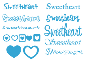 Vel Strijkletters Sweetheart Flex Hemelblauw - afb. 2