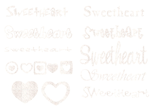Vel Strijkletters Sweetheart Glitter White Glitter 444 - afb. 2