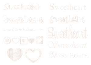 Vel Strijkletters Sweetheart Glitter Wit - afb. 2
