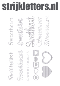 Vel Strijkletters Sweetheart Glitter Rainbow White 488 - afb. 1