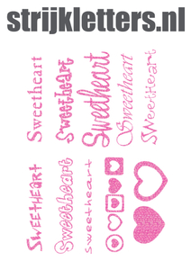 Vel Strijkletters Sweetheart Glitter Holo Pink - afb. 1