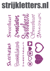 Vel Strijkletters Sweetheart Glitter Lavender - afb. 1