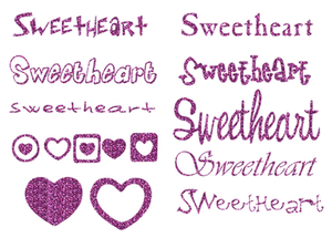 Vel Strijkletters Sweetheart Glitter Lavender - afb. 2