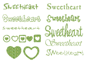 Vel Strijkletters Sweetheart Glitter Light Green - afb. 2
