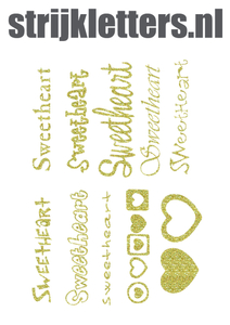 Vel Strijkletters Sweetheart Glitter Coronado Gold - afb. 1