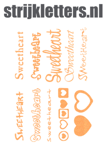 Vel Strijkletters Sweetheart Glitter Neon Oranje Glitter - afb. 1
