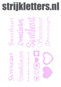 Vel Strijkletters Sweetheart Glitter Neon Purple 480 - afb. 1