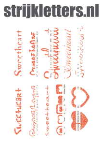 Vel Strijkletters Sweetheart Glitter Rainbow Coral Glitter ST - afb. 1