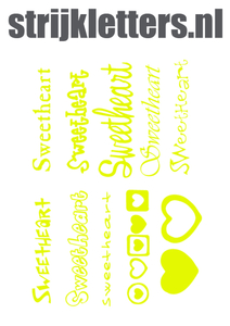 Vel Strijkletters Sweetheart Glow in the Darg Geel - afb. 1