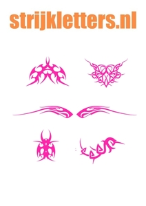 Vel Strijkletters Tattoo Glow in the Dark Roze - afb. 1