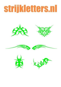 Vel Strijkletters Tattoo Glow in the Dark Groen - afb. 1