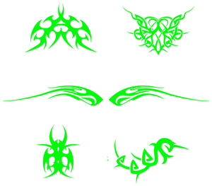 Vel Strijkletters Tattoo Glow in the Dark Groen - afb. 2