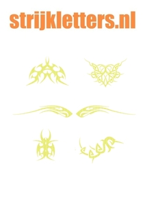 Vel Strijkletters Tattoo Glitter Neon geel Glitter - afb. 1