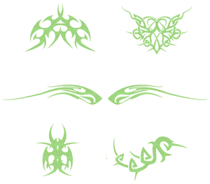 Vel Strijkletters Tattoo Glitter Neon Green Glitter 447 - afb. 2